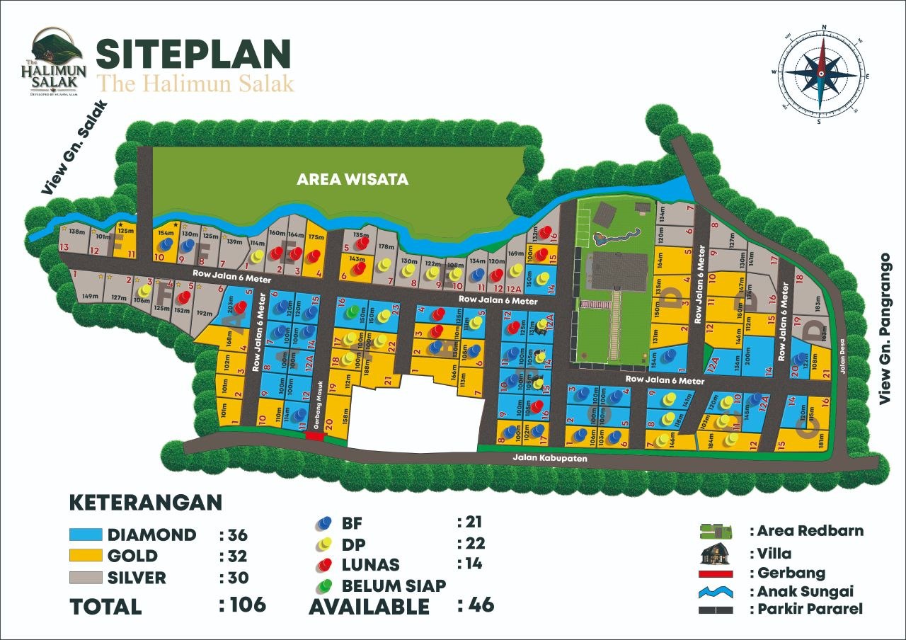 Peta Master Siteplan 106 Unit The Halimun Salak